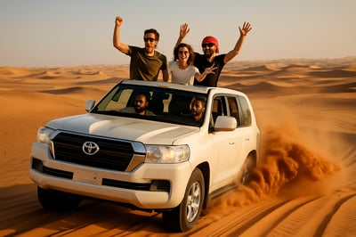 Adventure seekers enjoying a desert safari in Dubai